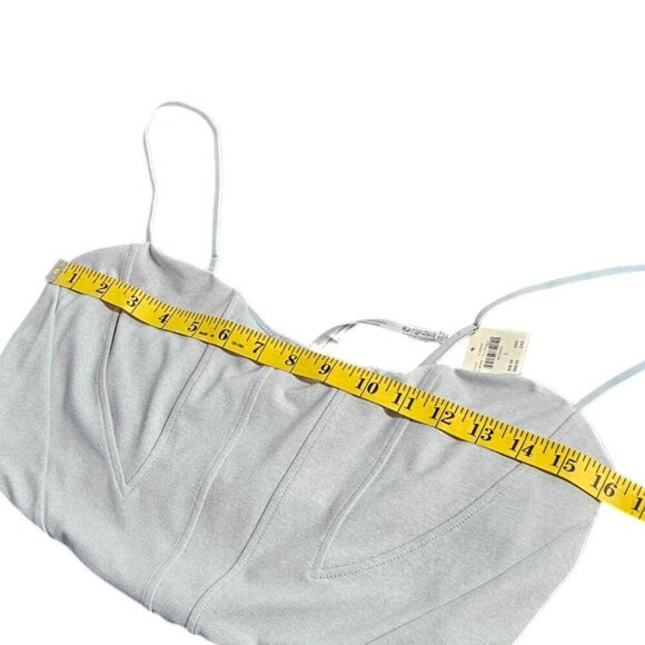 Anthropologie Knit Corset Crop Top, Stretch, Grey Heathered Size Large, NWT - Picture 4 of 8